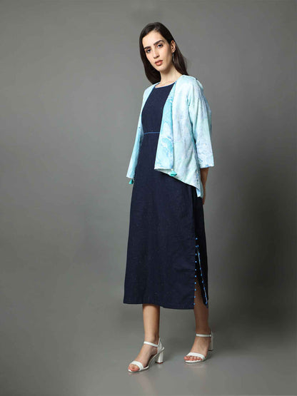 'Noor' Hand-dyed Shibori Vegan Silk Shrug