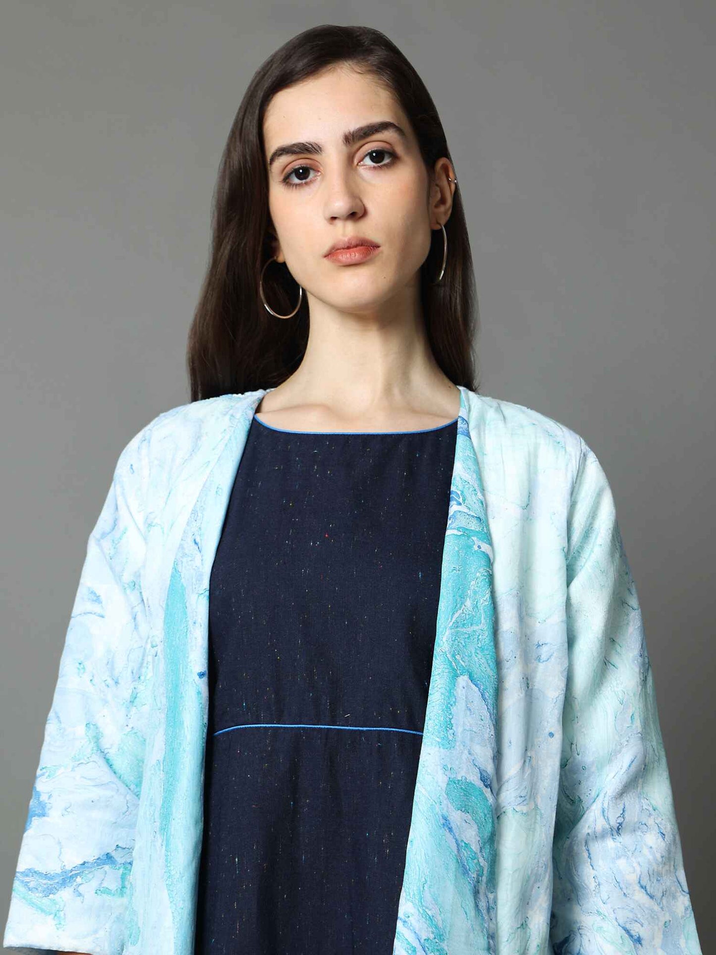 'Noor' Hand-dyed Shibori Vegan Silk Shrug
