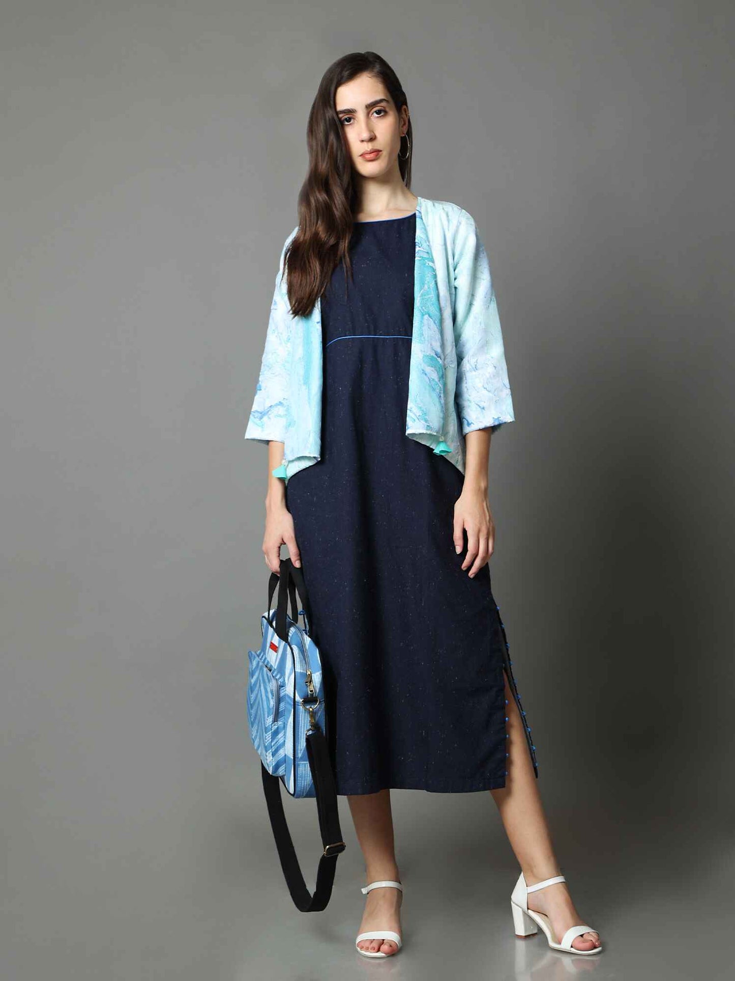 'Noor' Hand-dyed Shibori Vegan Silk Shrug
