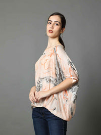 'Isla' Marble-dyed Vegan Silk Balloon Top