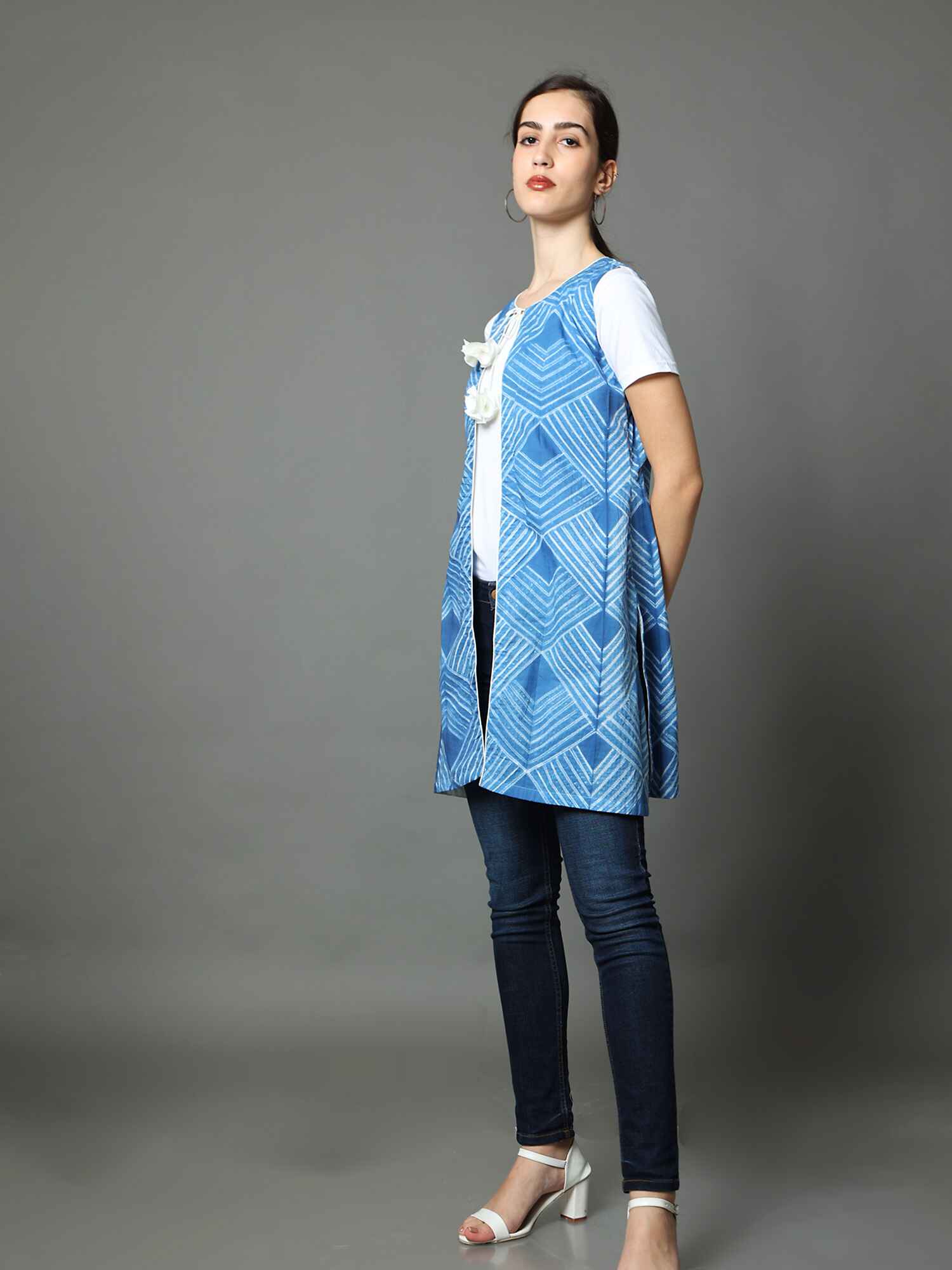 'Akaasi' Hand-dyed Shibori Pure Cotton Jacket