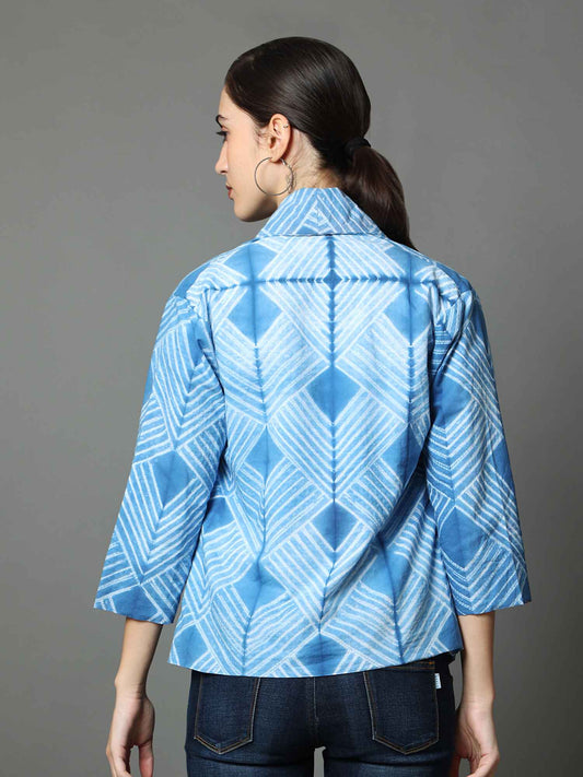 'Nysa' Hand-dyed Shibori Pure Cotton Coat