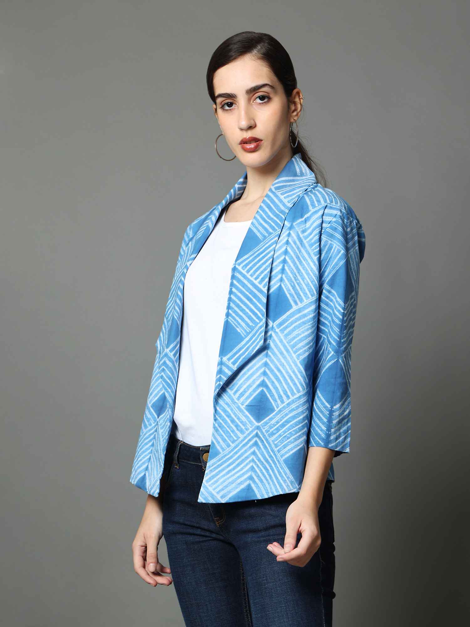 'Nysa' Hand-dyed Shibori Pure Cotton Coat