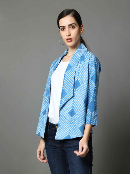'Nysa' Hand-dyed Shibori Pure Cotton Coat