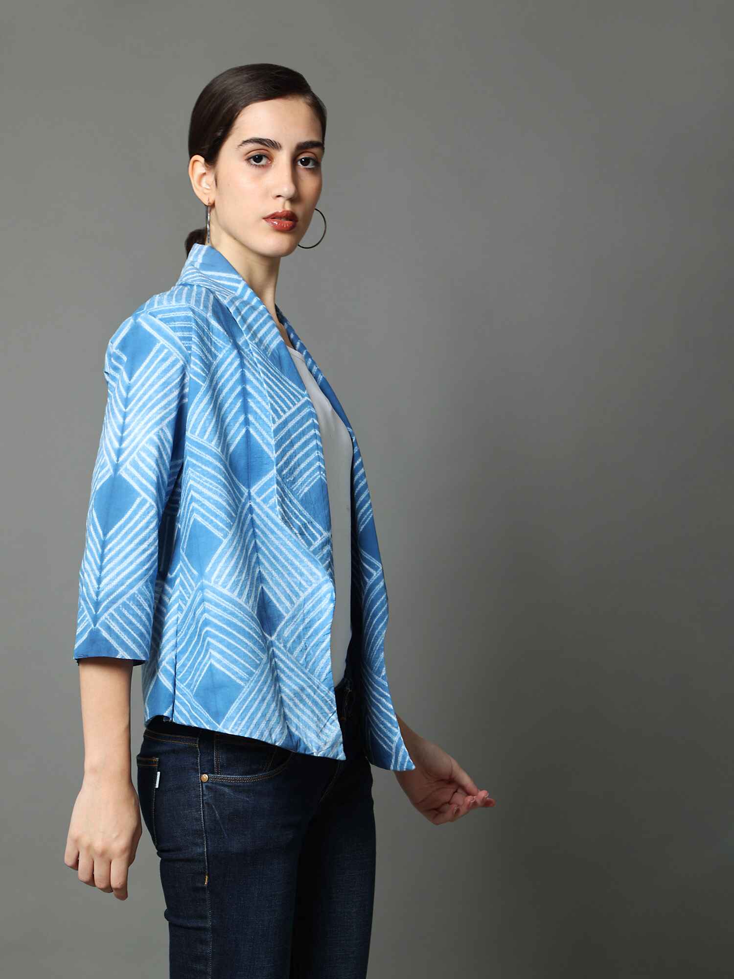 'Nysa' Hand-dyed Shibori Pure Cotton Coat