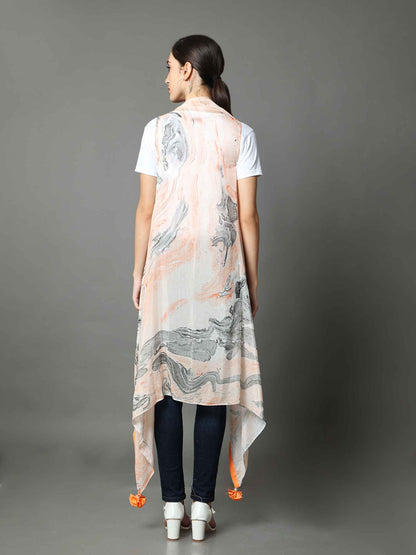 'Mira' Hand-dyed Marble Vegan Silk Overlay (Sunstone)