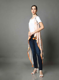 'Mira' Hand-dyed Marble Vegan Silk Overlay (Sunstone)