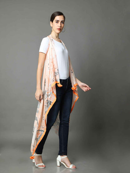 'Mira' Hand-dyed Marble Vegan Silk Overlay (Sunstone)