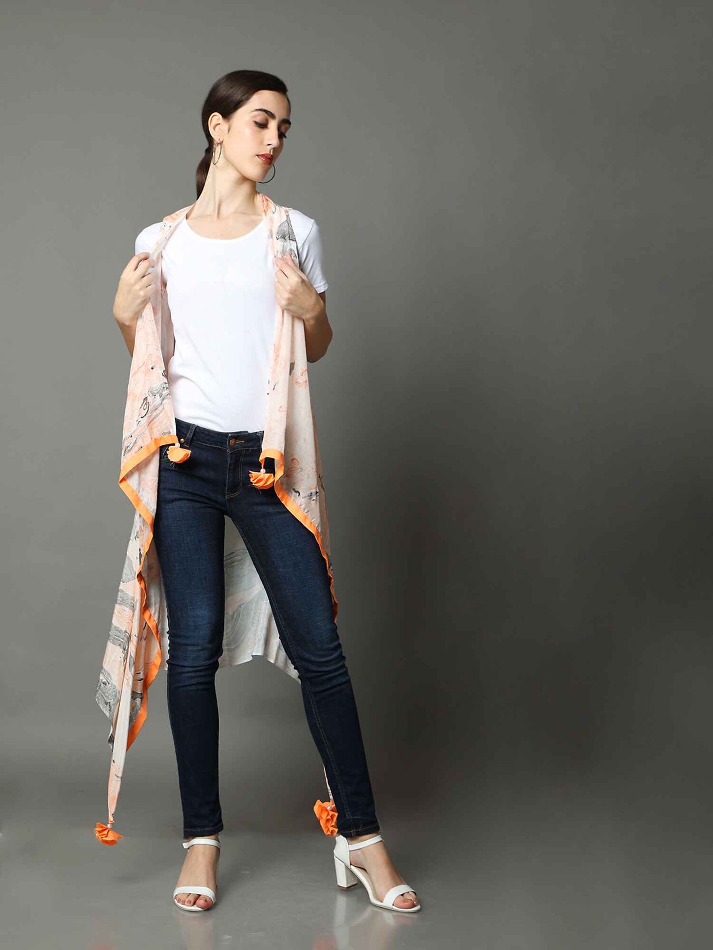 'Mira' Hand-dyed Marble Vegan Silk Overlay (Sunstone)
