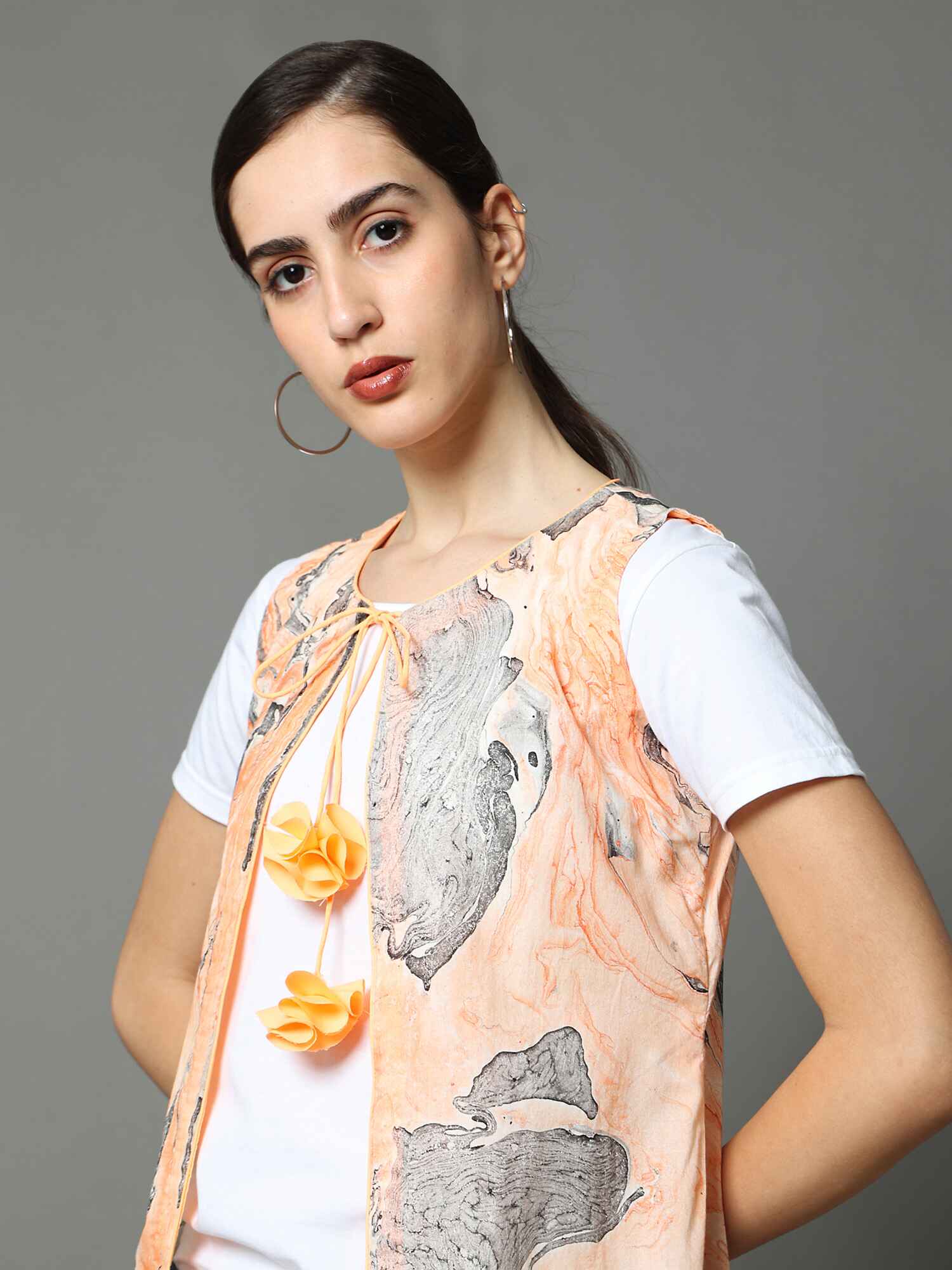 'Amber' Marble-dyed Pure Cotton Jacket