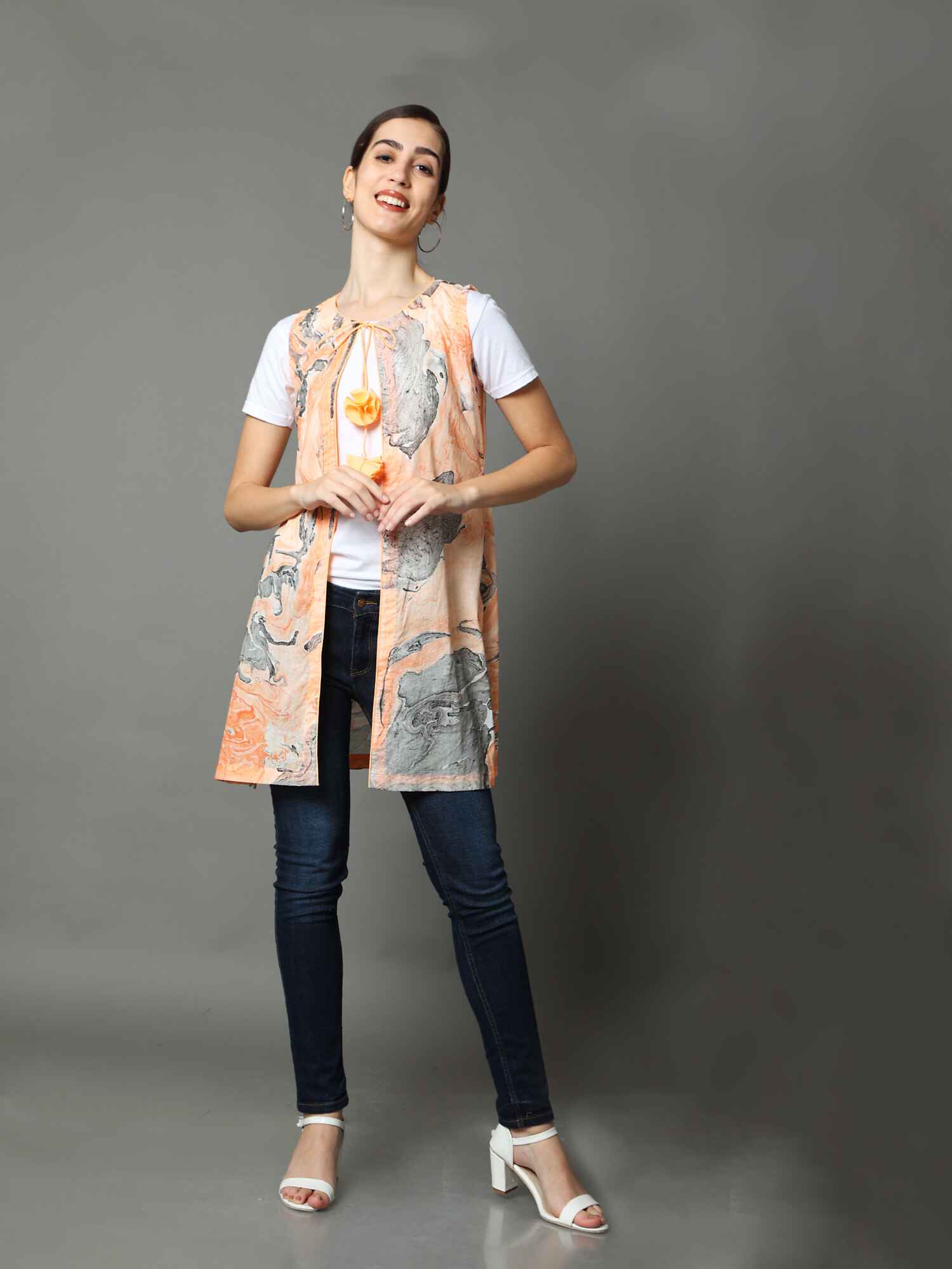 'Amber' Marble-dyed Pure Cotton Jacket