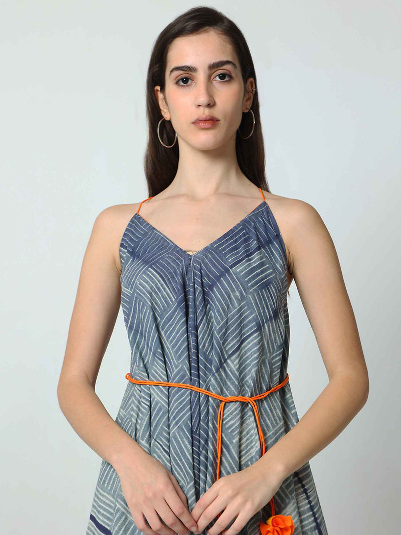 'Myra' Hand-dyed Shibori Pure Cotton Jumpsuit