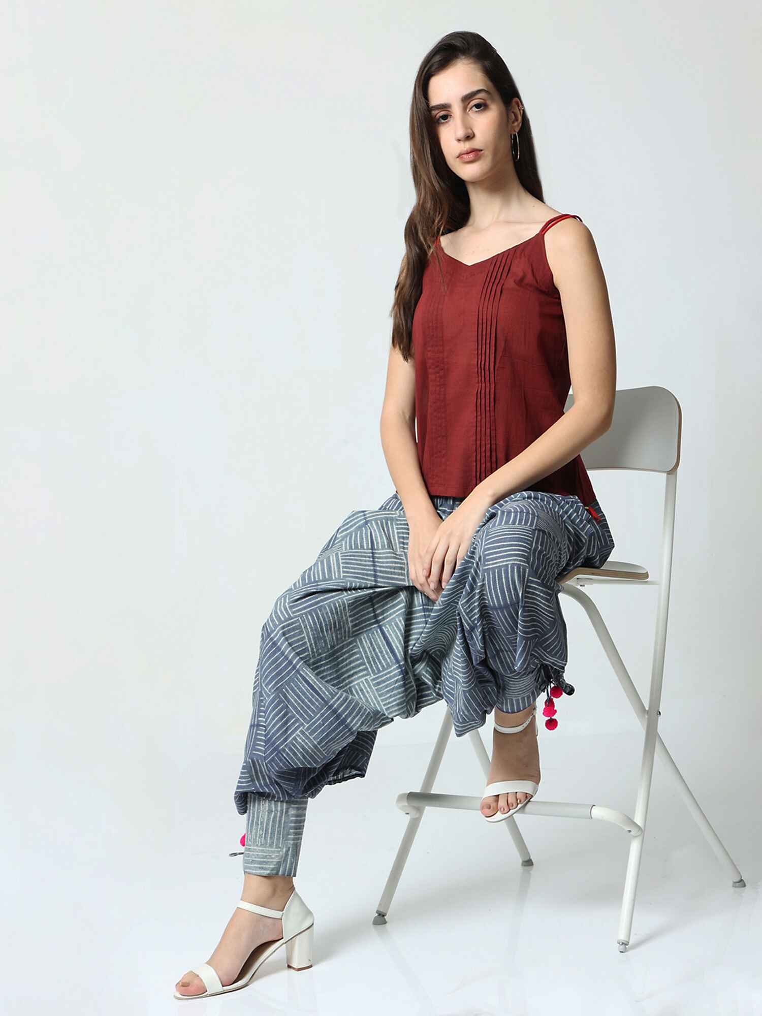 'Ashley' Hand-dyed Shibori Pure Cotton Yoga Pants