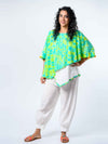 'Anastasia' Hand-dyed Shibori Pure Cotton Poncho Top