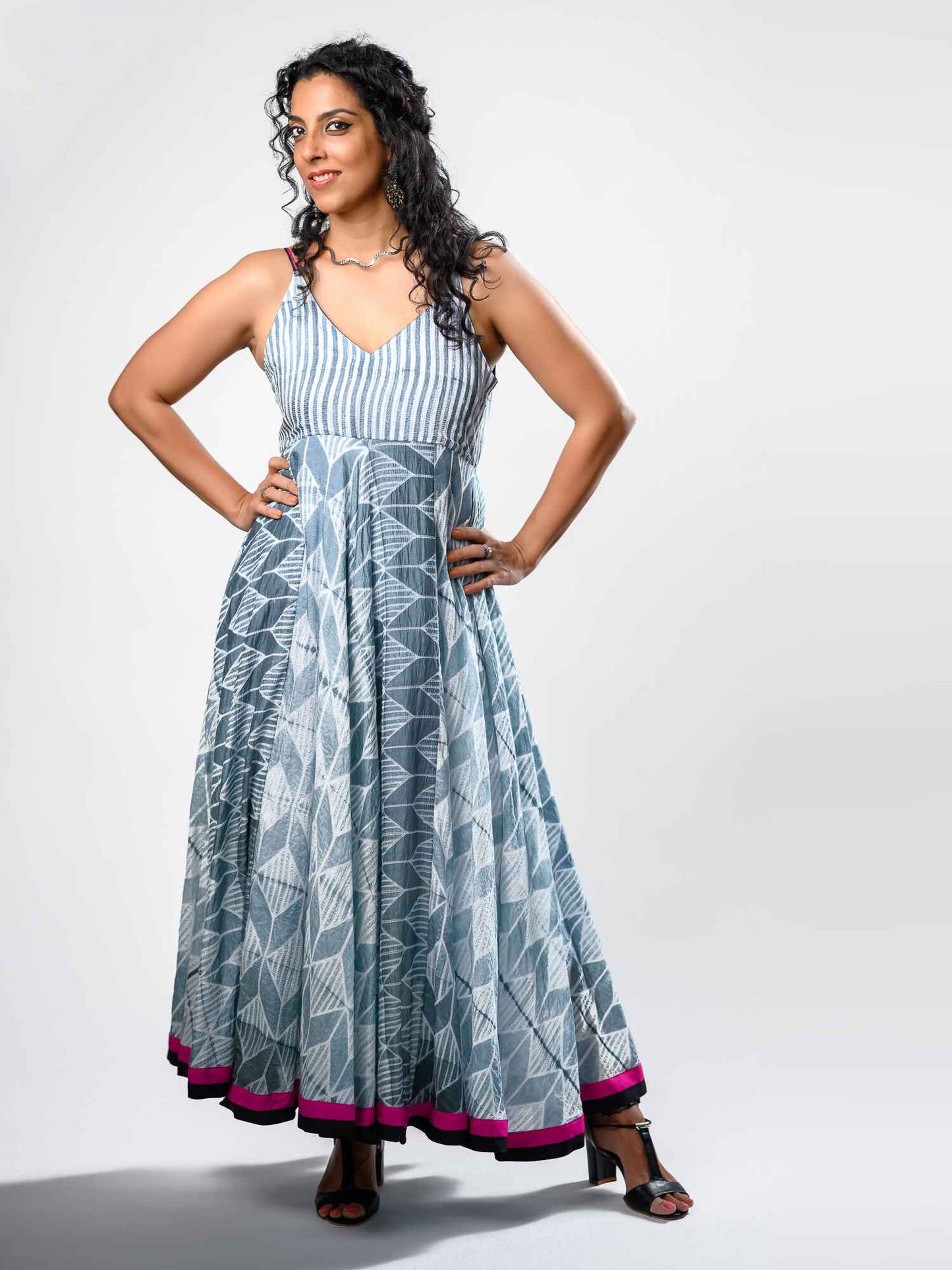 'Leah' Hand-dyed Shibori Vegan Silk Dress