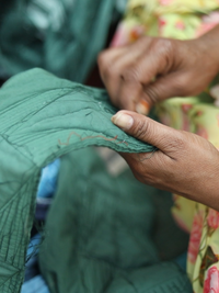 'Sage' Hand-dyed Shibori Pure Cotton Poncho Top
