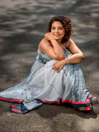 'Sophie' Criss-cross Neck Hand-dyed Shibori Vegan Silk Dress