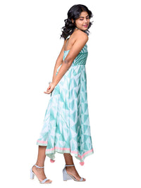 'Kiara' Hand-dyed Shibori Vegan Silk Halter Dress