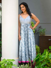 'Leah' Hand-dyed Shibori Vegan Silk Dress