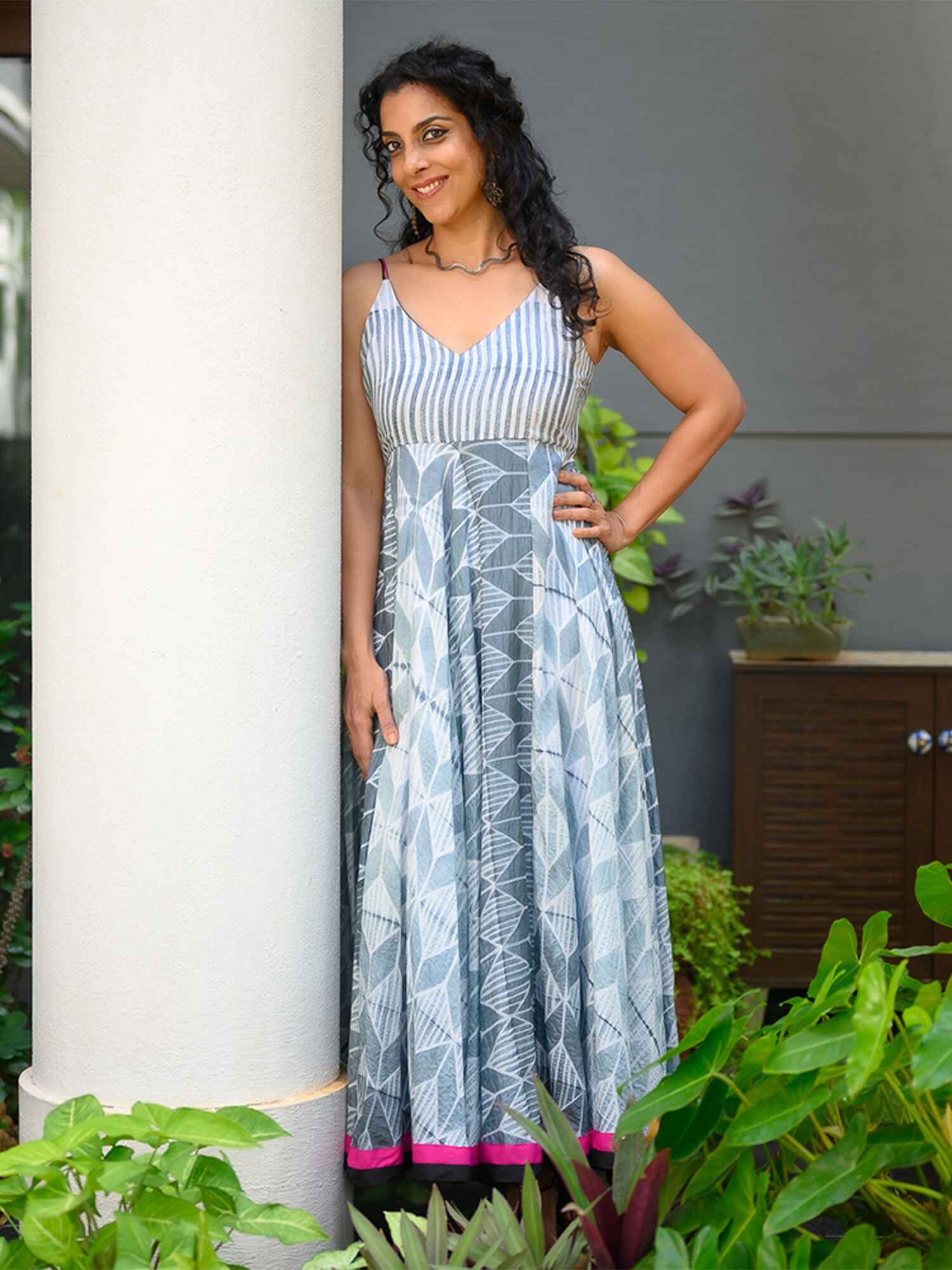 'Leah' Hand-dyed Shibori Vegan Silk Dress