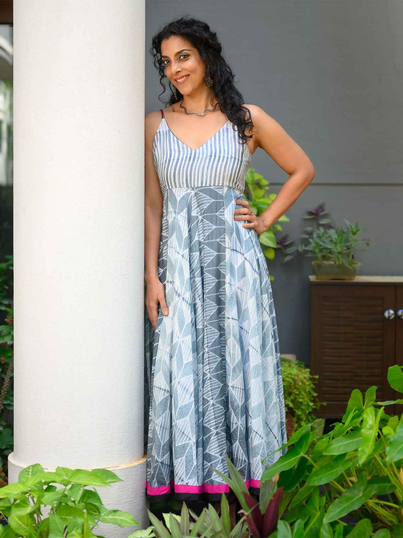 'Leah' Hand-dyed Shibori Vegan Silk Dress
