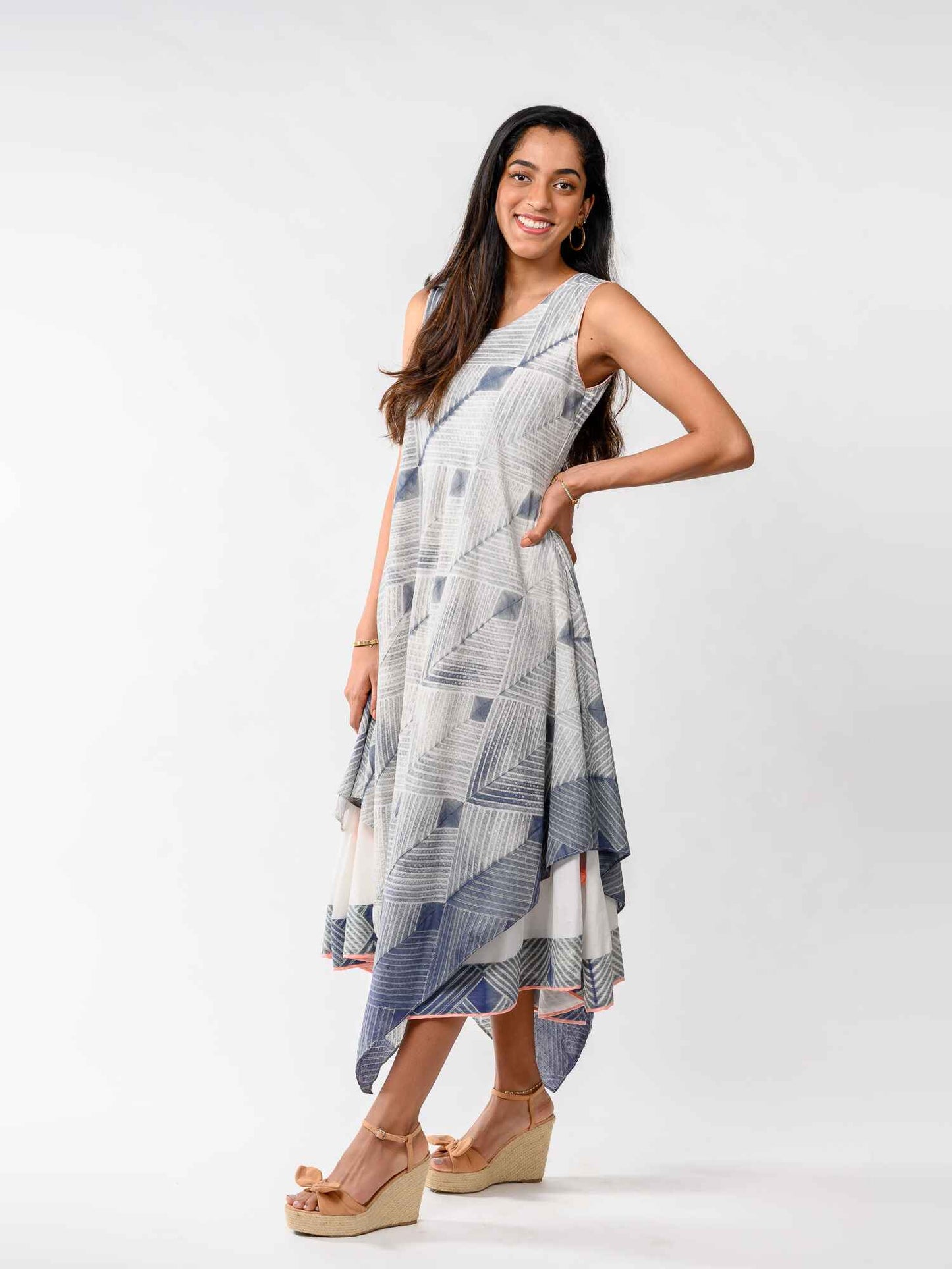 'Aurora' Hand-dyed Shibori Pure Cotton Dress