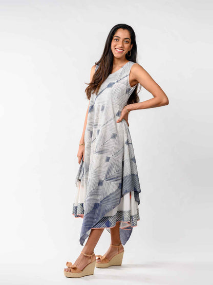 'Aurora' Hand-dyed Shibori Pure Cotton Dress