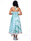 'Kiara' Hand-dyed Shibori Vegan Silk Halter Dress