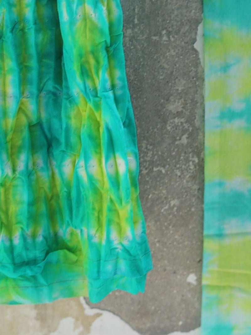 'Green Goddess' Hand-dyed Shibori Pure Cotton Tunic