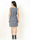 'Faith' Hand Block-printed Pure Cotton Denim Dress