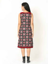 'Rhea' Handwoven Double Ikat Pure Cotton Dress (Red)