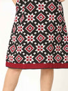 'Rhea' Handwoven Double Ikat Pure Cotton Dress (Red)