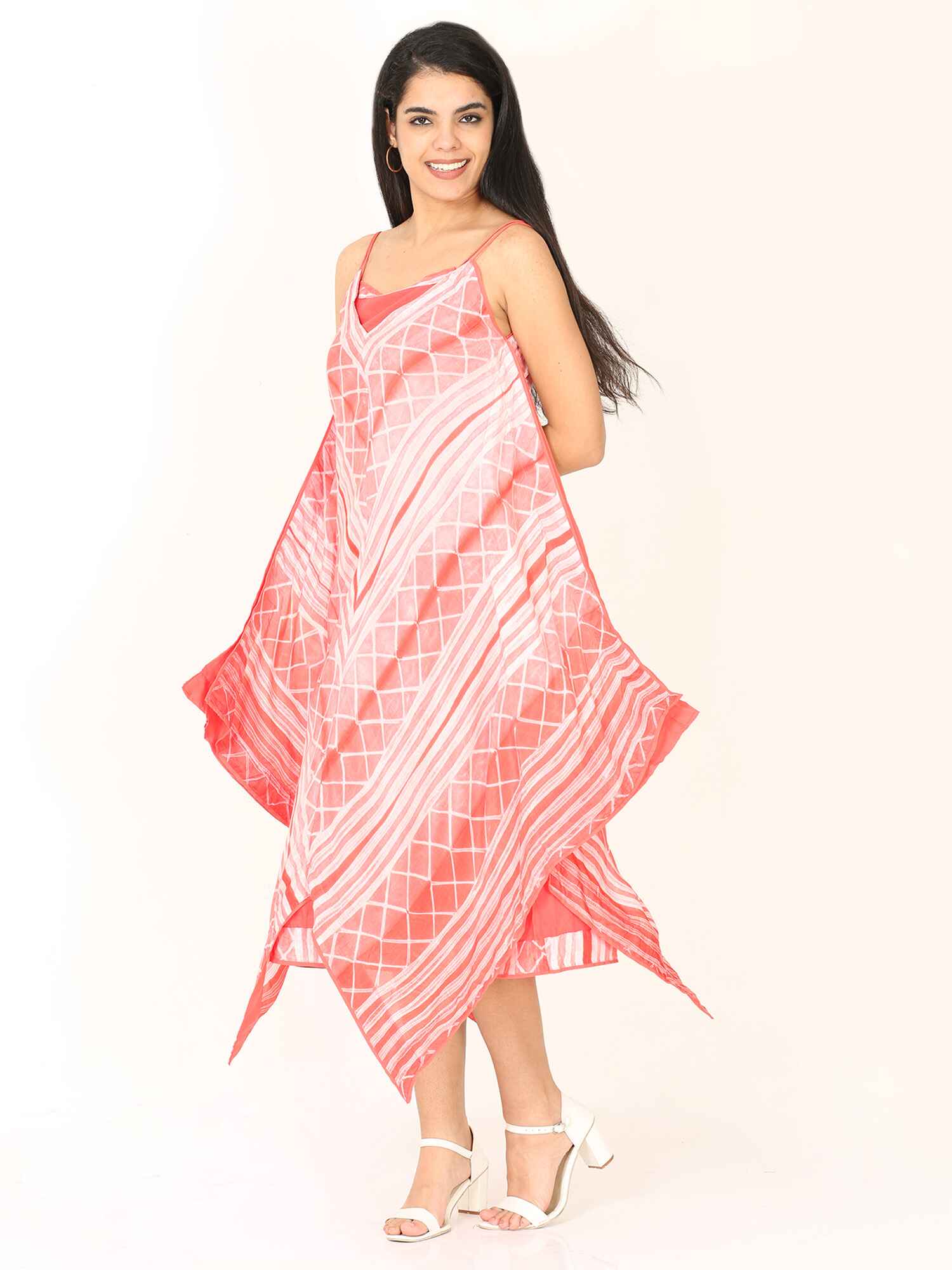 'Sangria' Hand-dyed Shibori Vegan Silk Dress