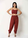 'Maya' Maroon Pure Cotton Aladdin Pants