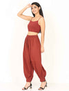 'Maya' Maroon Pure Cotton Aladdin Pants