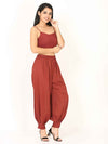 'Maya' Maroon Pure Cotton Aladdin Pants