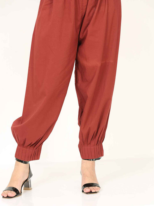'Maya' Maroon Pure Cotton Aladdin Pants