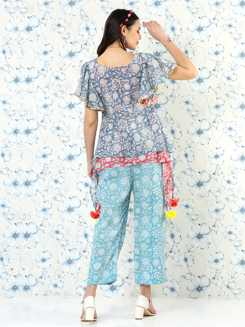 Asymmetric Floral Top