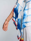 'Ria' Hand-dyed Shibori Vegan Silk Top with Butterly Sleeves