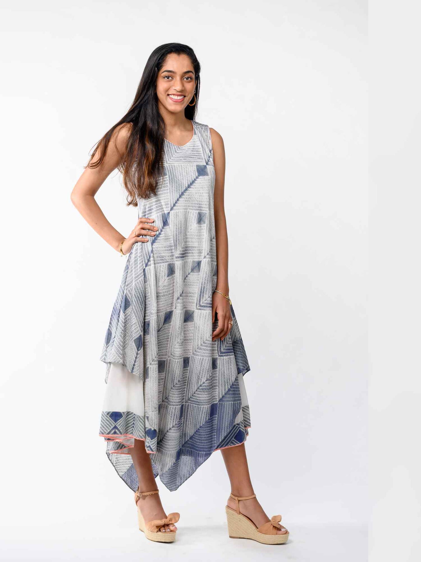 'Aurora' Hand-dyed Shibori Pure Cotton Dress