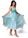 'Kiara' Hand-dyed Shibori Vegan Silk Halter Dress