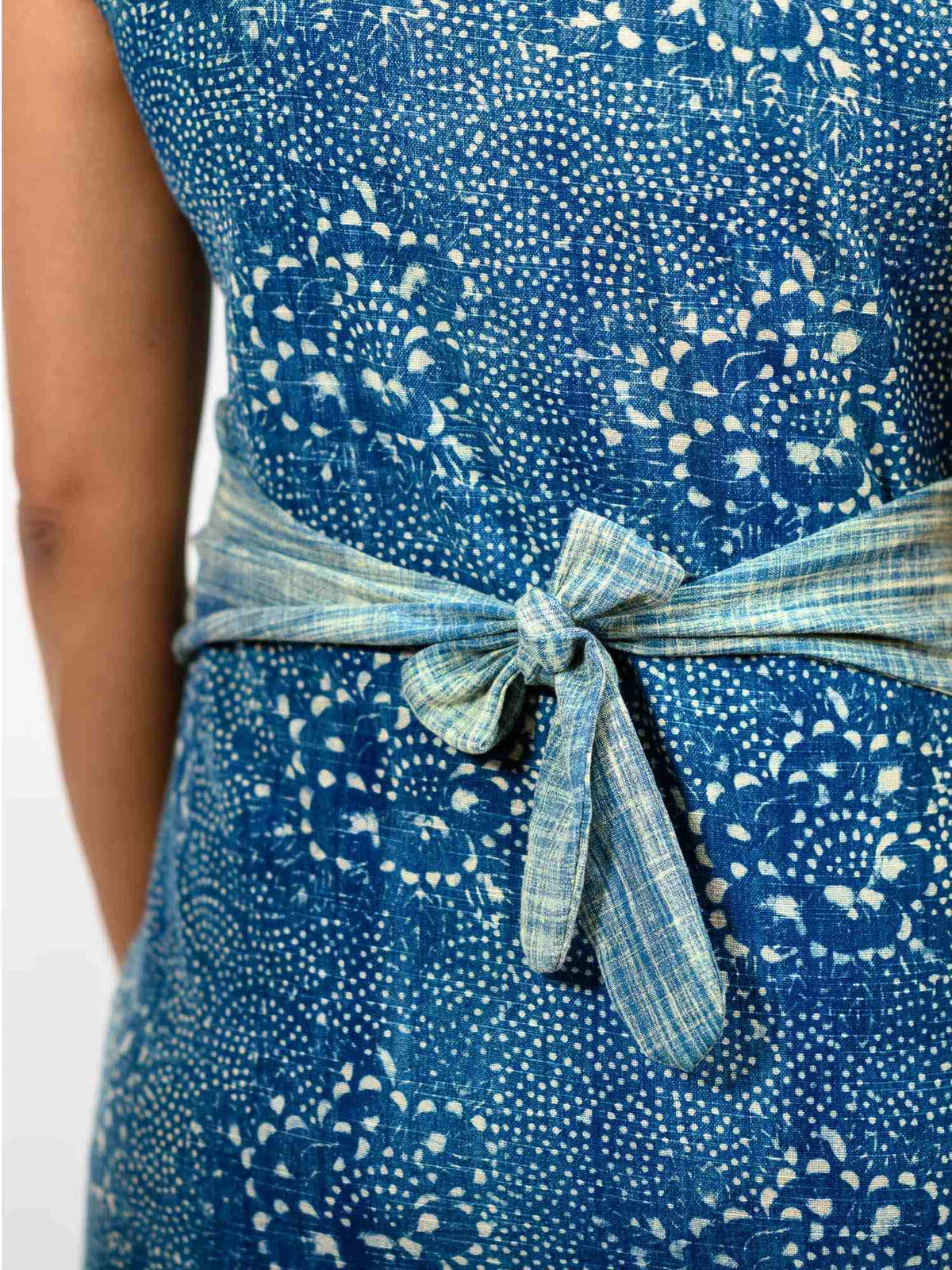 'Chavvi' Hand Blockprinted Indigo Pure Cotton Dress