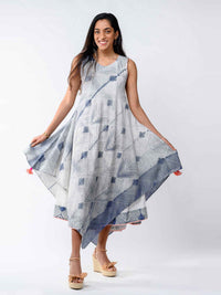 'Aurora' Hand-dyed Shibori Pure Cotton Dress