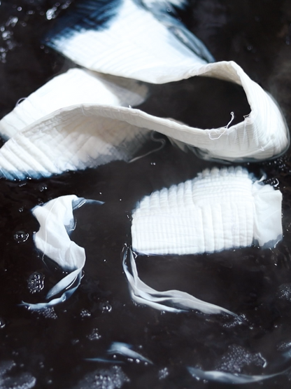 'Onyx'  Hand-dyed Shibori Vegan Silk Tunic