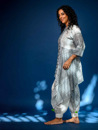 'Onyx'  Hand-dyed Shibori Vegan Silk Tunic