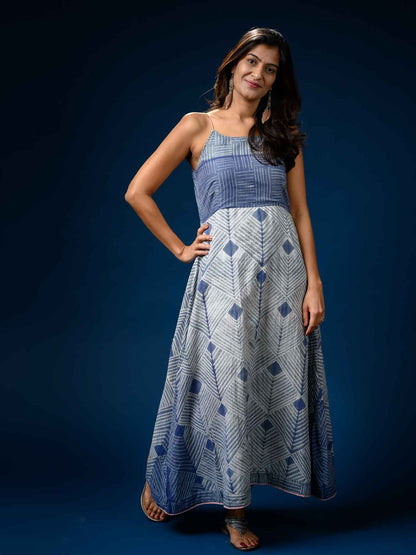 'Vienna' Hand-dyed Shibori Pure Cotton Dress