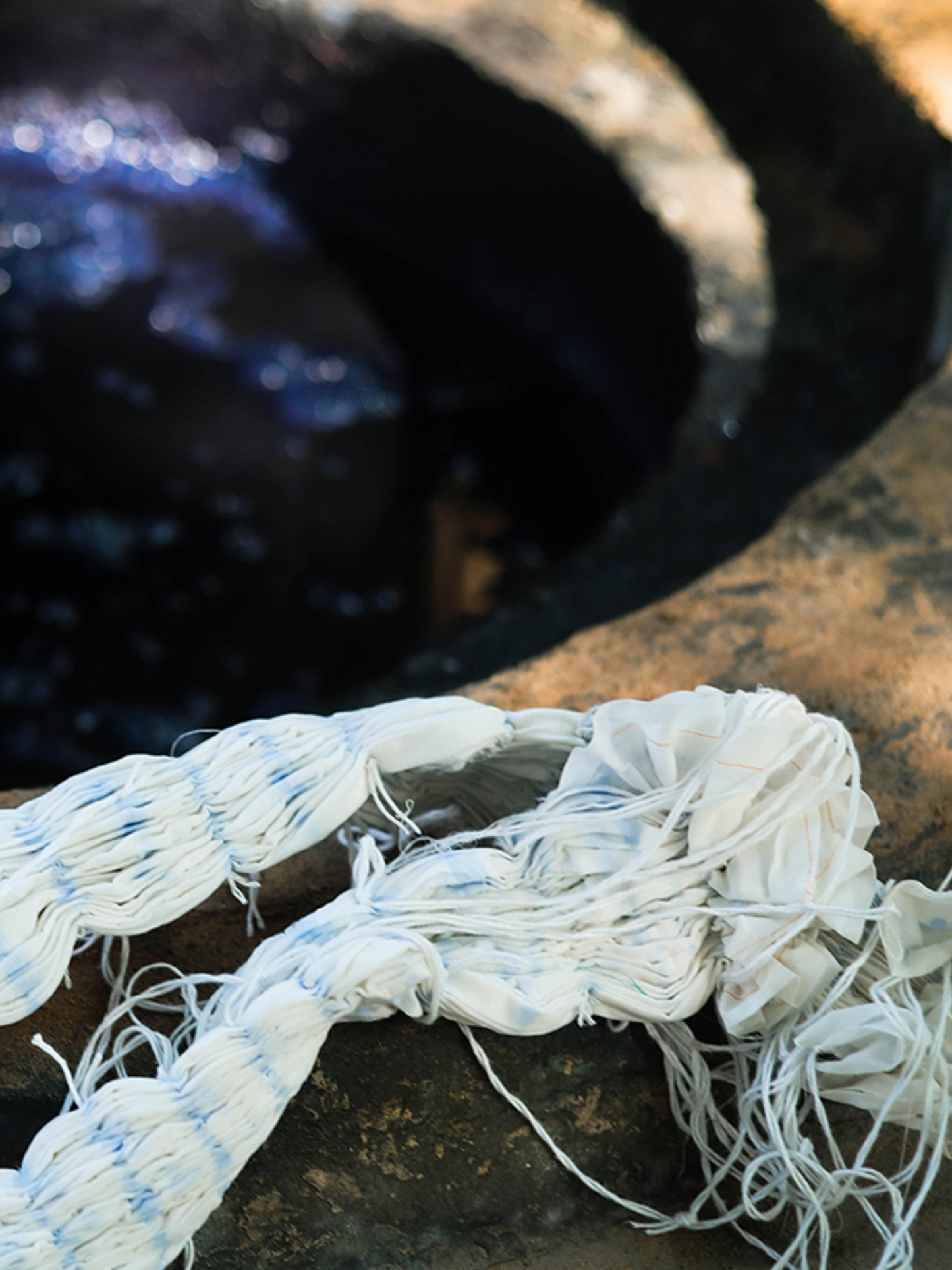 'Nilofer' Hand-dyed Shibori Pure Cotton Frill Dress