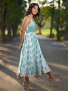 'Kiara' Hand-dyed Shibori Vegan Silk Halter Dress
