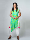 'Green Goddess' Hand-dyed Shibori Pure Cotton Tunic
