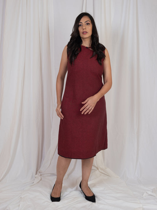 Maroon Handloom Dress